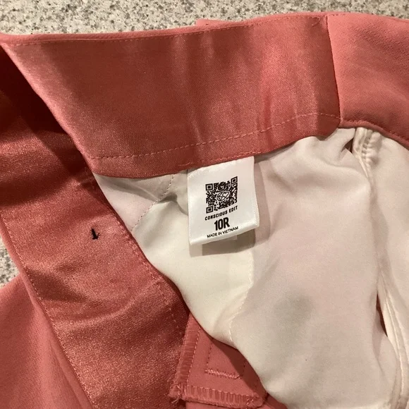 Express Pink Super High Waisted Twill Flare Trouser Pants - Picture 7 of 9